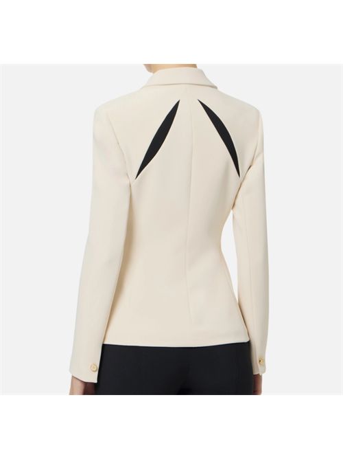 TWO-TONE CUT-OUT JACKET ELISABETTA FRANCHI | GI19861E2E84 burro/nero